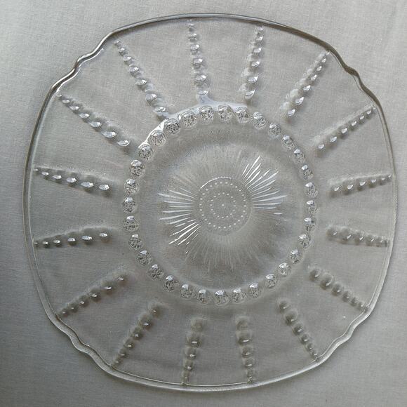Vintage Federal Glass Columbia Clear Depression Glass 11" Chop Plate MCM serving - Picture 2 of 6